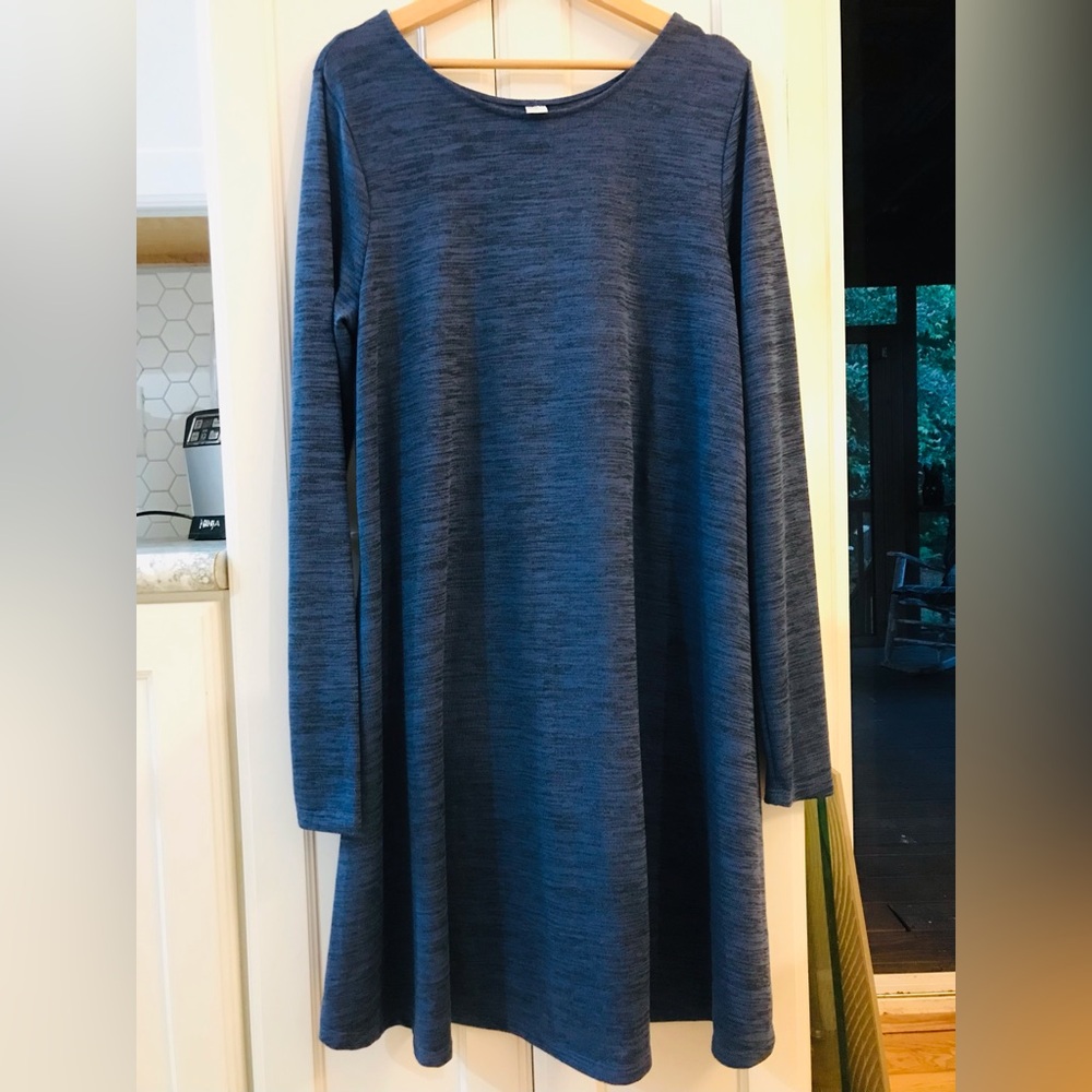NWOT.  XL -Tall.  Beautiful blue Old Navy long sleeved dress. Worn once.